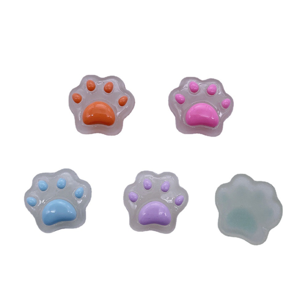 Nueva historieta gato luminoso cero resina accesorios creativos de dibujos animados muñeca crema pegamento material DIY joyería teléfono caso