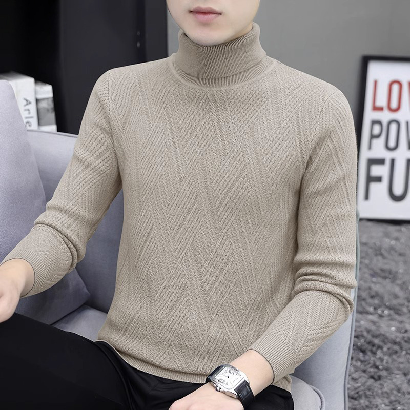 New Korean Style Men's Twist Knit Sweater High-Neck Pullover Long-Sleeve Base Sweater Autumn and Winter Trendy Inner Knitwear New Korean Style Men's Twist Knit Sweater High-Neck Pullover Long-Sleeve Base Sweater Autumn and Winter Trendy Inner Knitwear