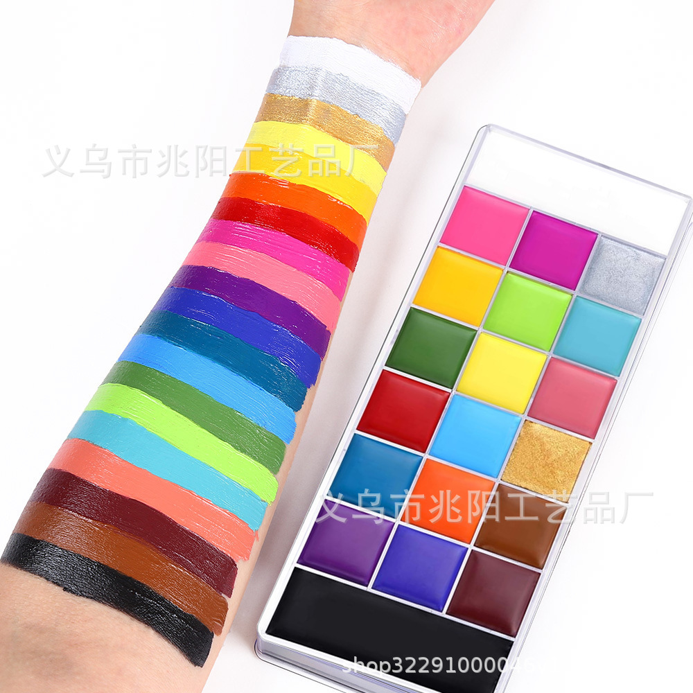 20-color pintura corporal traje maquillaje pintura al óleo niños cara pintura pluma