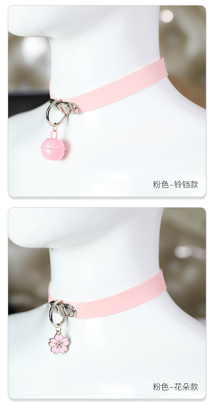 Jiuai Silicone Collar with Bell and Traction Chain for Adult Role Play — detail image 8