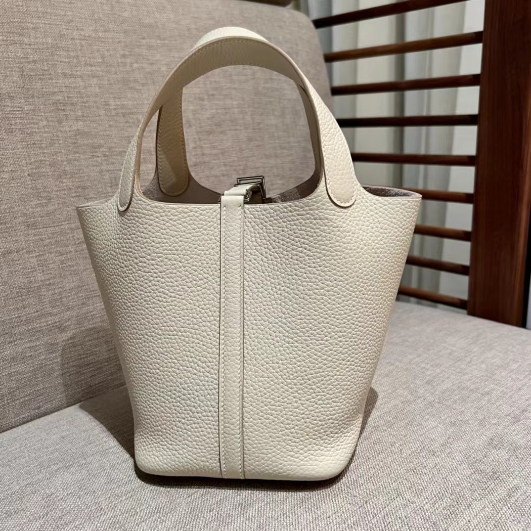 すべての手作りワックス糸縫製バスケットの女性バッグTCレイシ紋小牛皮18/22cm高級手提げバケツバッグ