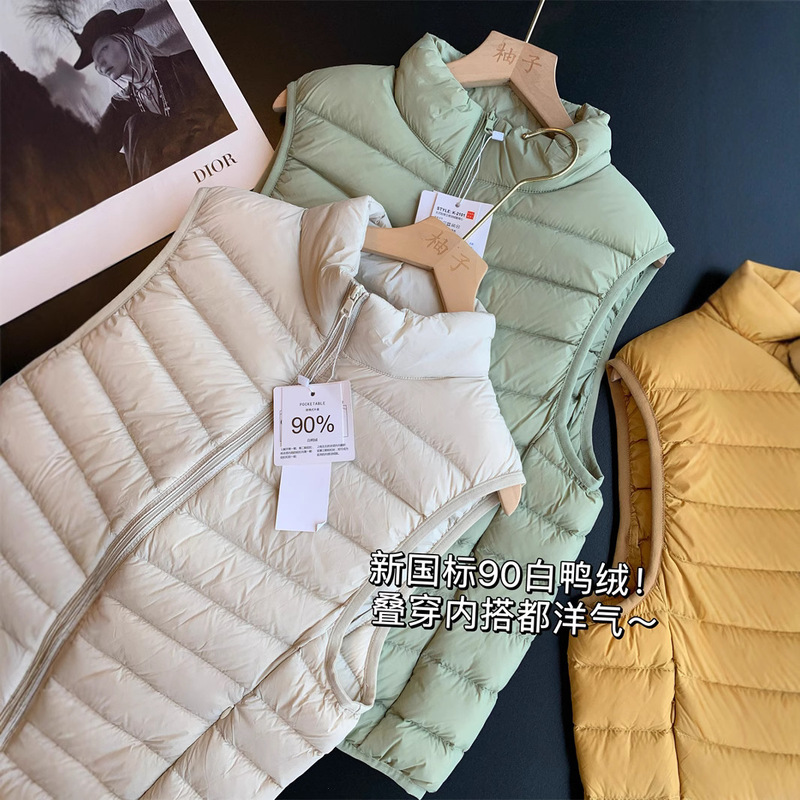 Cross-Border E-Commerce 90% White Duck down Plus-Size Women's Clothing 2025 Winter Lightweight down Vest Export