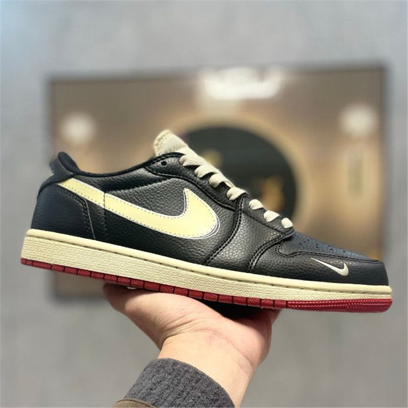 Popular Aj1 Small Wheel Collaboration White, Black, Red Vintage Bicycle Retro Basketball Shoes Unisex Casual Sneakers