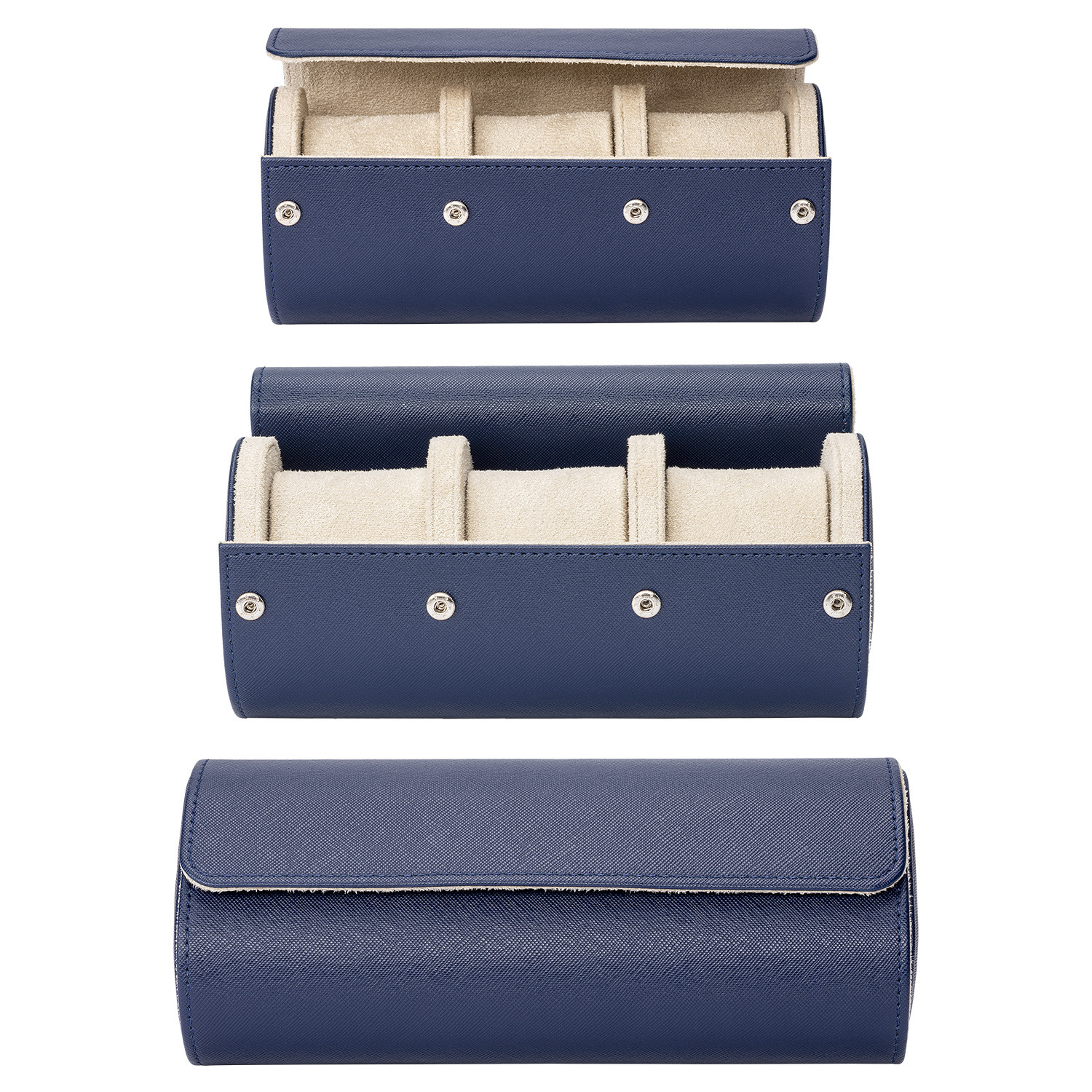 跨境热销 高档仿皮手表收纳盒首饰包装盒手表拉链包 一件代发