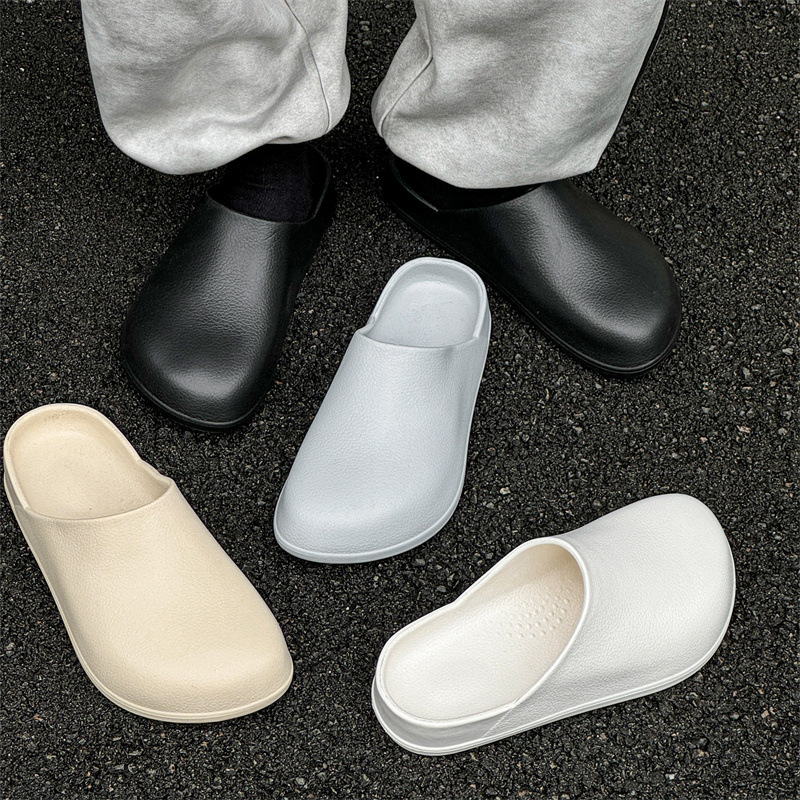 2025 New Eva Toe-Toe Slippers for Men, Waterproof Half-Slippers Without Holes, High-Looking Couple's Hole-Free Clogs
