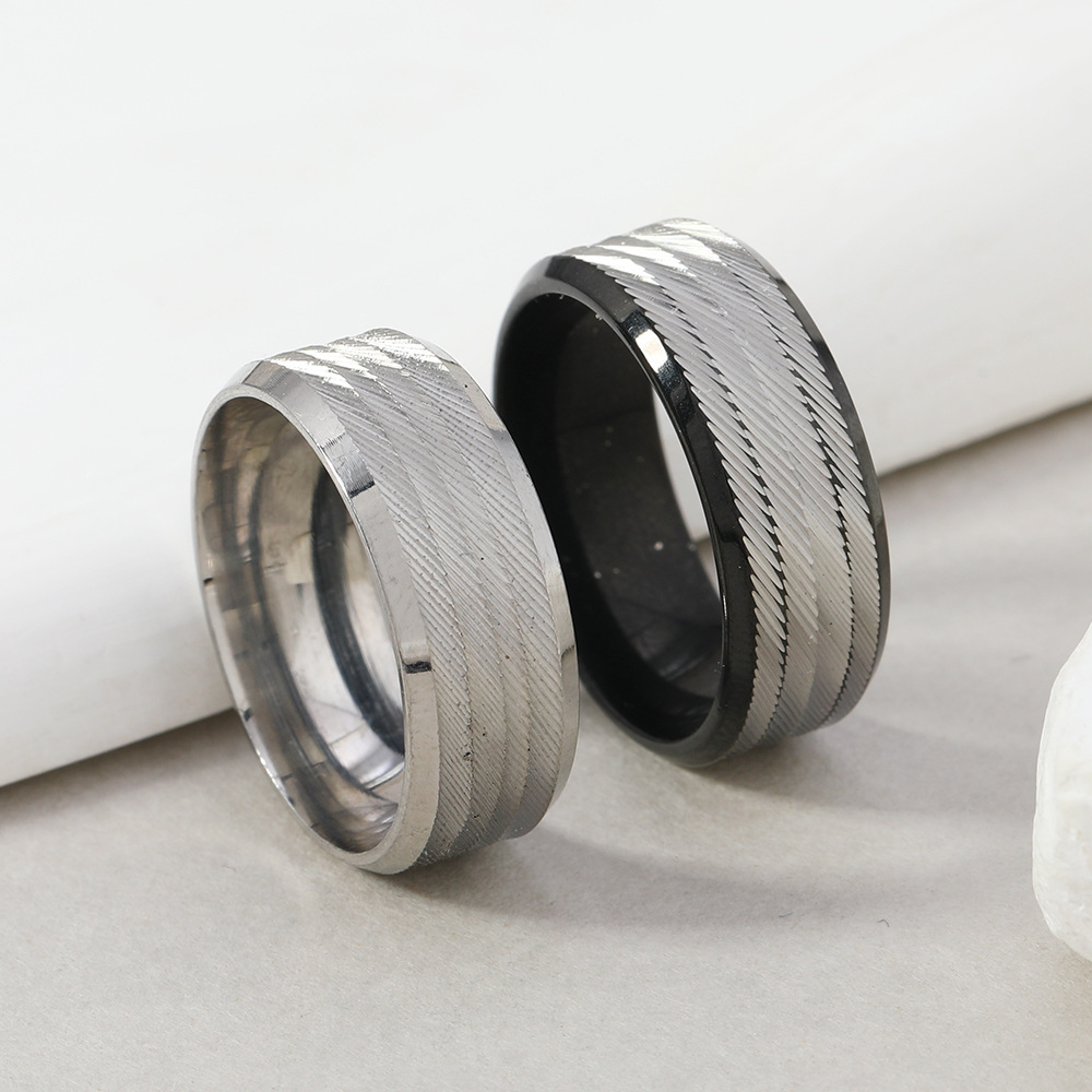 13g Weight 0.03µm-0.05µm Gold Plating Thickness PVD Coated Gold Plating Process Hip-Hop Geometric 304 Stainless Steel Men's Rings