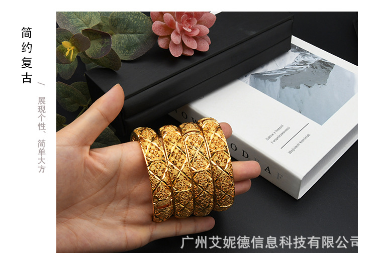 女式宴会沙金镯子现货