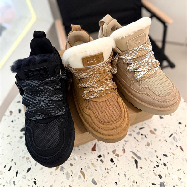 New Cross-Border E-Commerce Model: Mel Couple's Snow Boots for Men and Women, Women's Thick-Soled Leather and Fur Integrated Warm Casual Boots, Extra Thick and Warm
