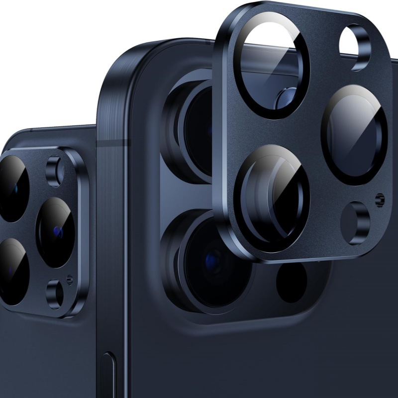 适用iPhone15高端金属镜头膜苹果14ProMax后摄像头圈铝手机保护贴