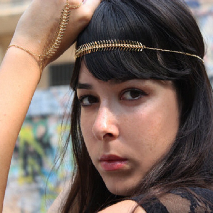 2.3外贸时尚头饰批发 欧美热销官网质感朋克风金属鱼骨链条发