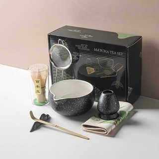 跨境专供茶筅抹茶刷百本立茶筅立组合宋代点茶抹茶打茶器工具套装