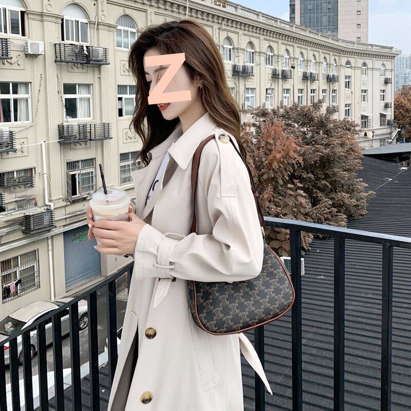 风衣女宽松2025春秋装韩版气质双排扣中长款外套百搭显瘦收腰大衣|undefined