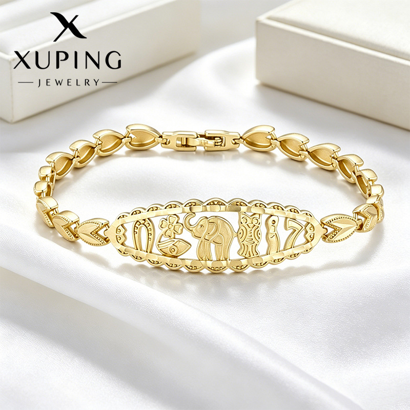 Xuping Europa y los Estados Unidos transfronterizos amor pulsera aleación de cobre chapado 14k personalidad fría viento nicho temperamento joyería al por mayor