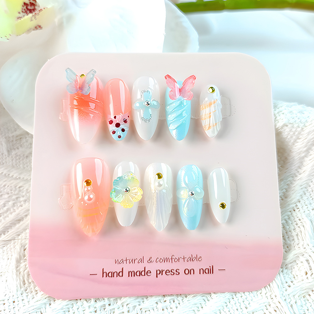 10 piezas decodificadas piezas de manicura portátil dulces parches de uñas de terapia de luz pequeño libro rojo venta caliente de alta calidad de uñas