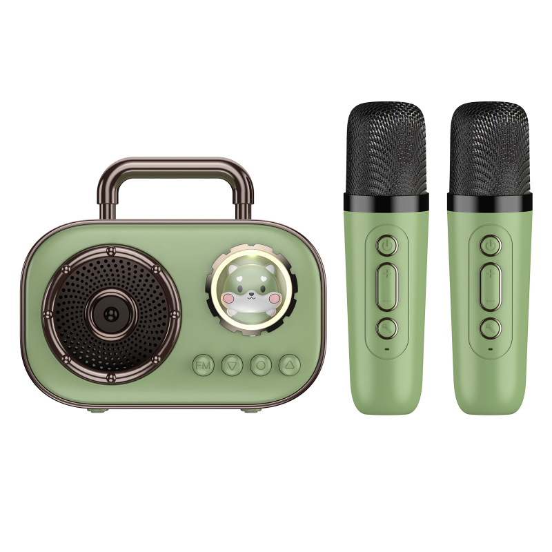 ポータブルBluetoothスピーカー 家庭用ワイヤレスカラオケスピーカー マイク付き 屋外歌唱 家庭用Bluetooth5.3|undefined