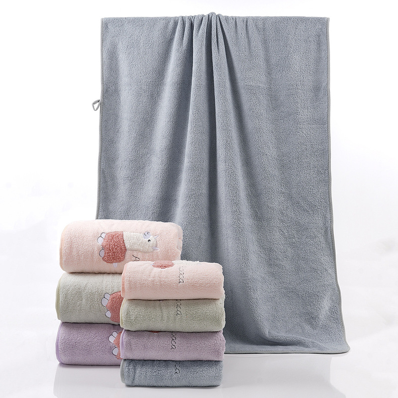 Embroidered Alpaca Coral Velvet Towel and Bath Towel Two-Piece Set, Soft, Absorbent, Lint-Free, Cartoon Towel Set, Large Towel Wholesale Embroidered Alpaca Coral Velvet Towel and Bath Towel Two-Piece Set, Soft, Absorbent, Lint-Free, Cartoon Towel Set, Large Towel Wholesale