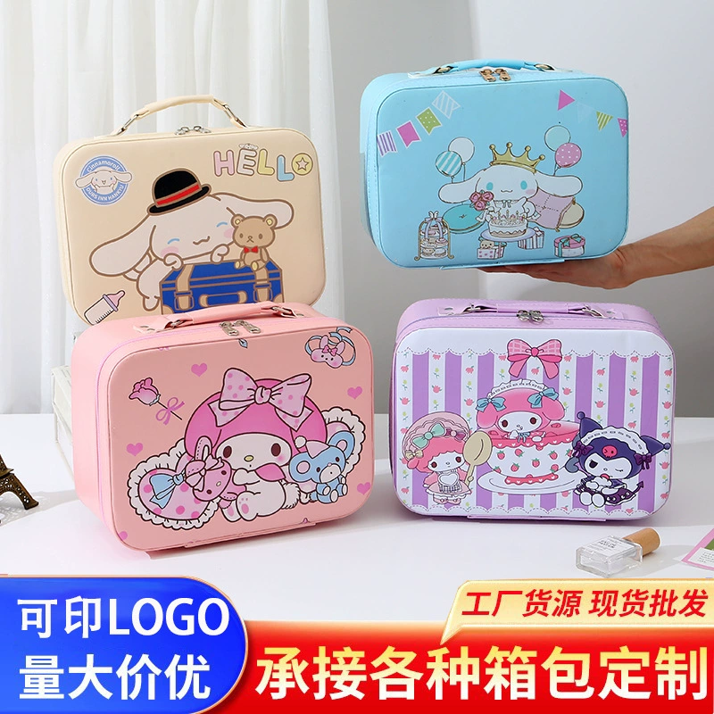 Портативное зеркальное мультяшное зеркало Sanrio, косметичка, система хранения