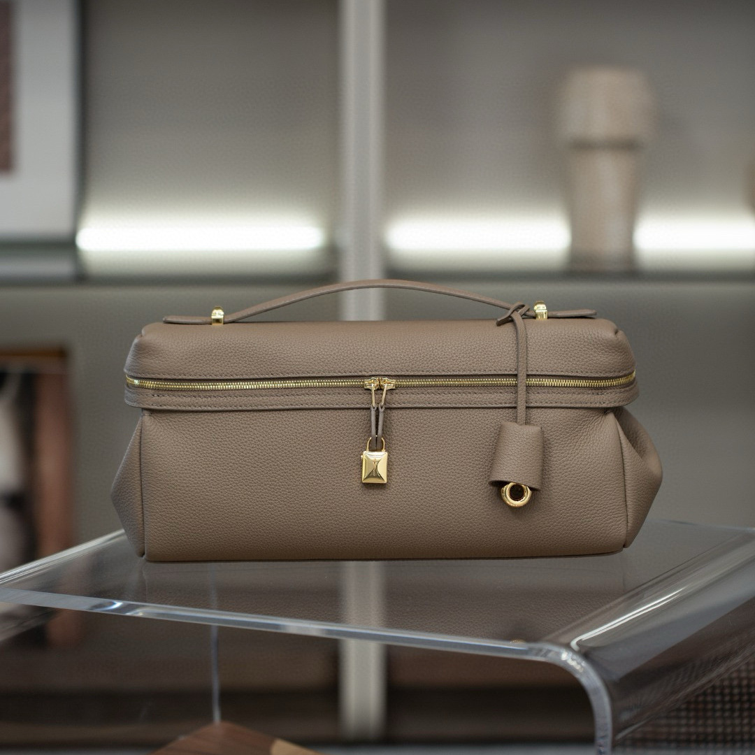 New LP33 Clutch Bag Evening Makeup Bag Genuine Grained Top Layer Cowhide Leather Shoulder Crossbody Bag for Women - Thumbnail 2