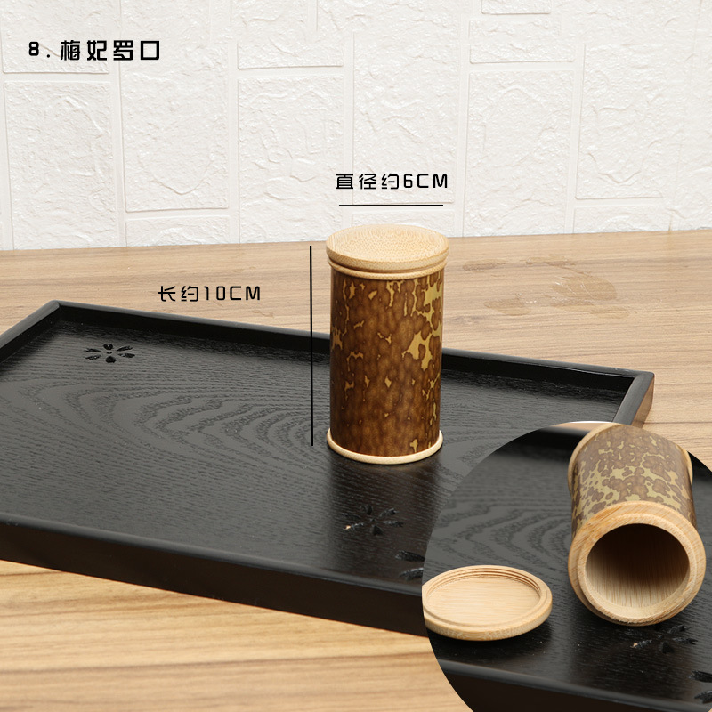 Tetera de bambú tubo de té de bambú tarro de bambú portátil tetera al por mayor lanzamiento ceremonia del té accesorios de almacenamiento productos de bambú
