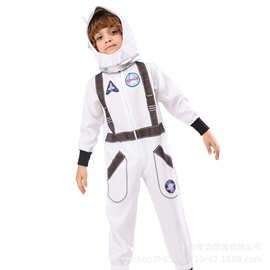 新款宇航员太空服套装儿童舞台表演 万圣节cosplay服装头盔连体衣