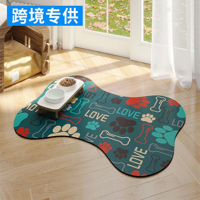 국경 간 애완 동물 플레이스 매트, 미끄럼 방지 흡수성 바닥 매트, 고양이 및 개 식사 매트, 특수 누수 방지 식품 고양이 매트