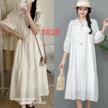2024新品春夏新中式复古气质日常素色舒适棉质民族风女式连衣裙