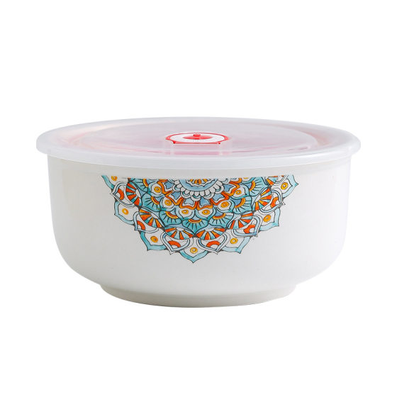 Ceramic Preservation Bowl Three-piece Microwave Bento Box Guofeng Ceramic Bowl Opening Promotion Gift Porcelain Printed logo
