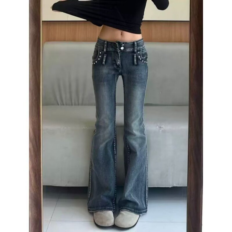 2026 New Vintage Flared Jeans for Women, High-Waisted Slimming American High-Street Style Wide-Leg Floor-Length Pants 2026 New Vintage Flared Jeans for Women, High-Waisted Slimming American High-Street Style Wide-Leg Floor-Length Pants