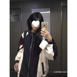 2025新款开春复古外套男女款春季夹克解构撞色设计感运动百搭外套