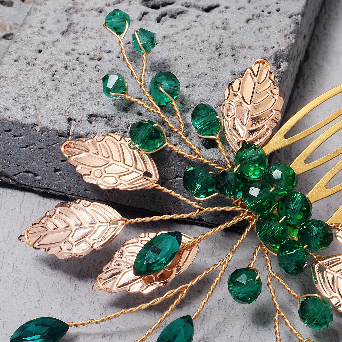 Inlay Design Vintage Style Flower Rhinestone Inlay Rhinestones Hair Combs 1 Piece