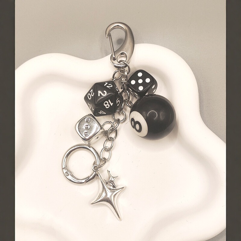 Classical Irregular Dice Billiard Black 8-Pack Keychain Personalized Design Phone Pendant Bag Charm Wholesale Classical Irregular Dice Billiard Black 8-Pack Keychain Personalized Design Phone Pendant Bag Charm Wholesale