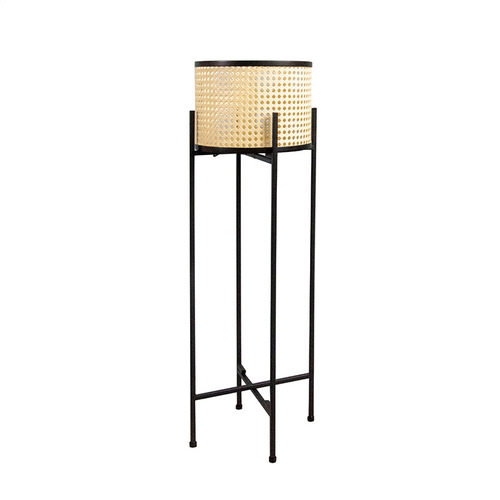 Modern light luxury minimalist Japanese-style living room balcony indoor wrought iron floor-standing plant pot stand imitation rattan flower rack
