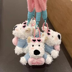 ウェストハイランド・テリアの子犬のぬいぐるみペンダント2個セット、かわいいペンダント、キーホルダー、ギフト