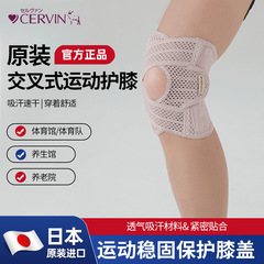 日本輸入cervin肉色交差式運動膝保護男女成人共通膝保護快適