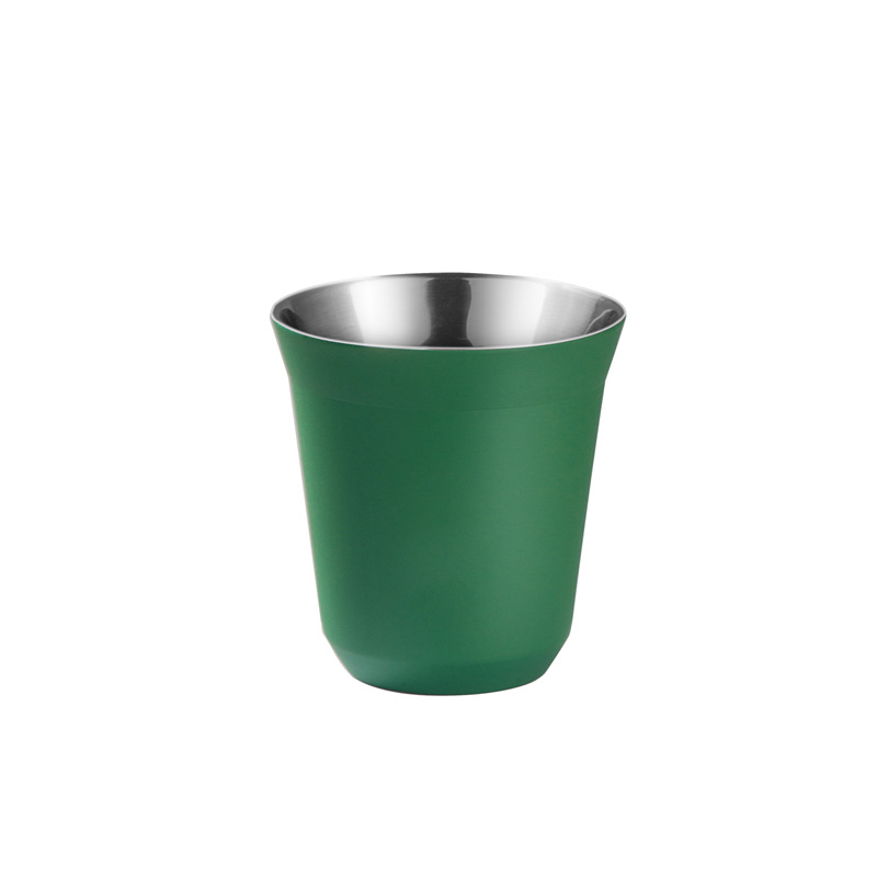 Taza de café de acero inoxidable cápsula taza de café 304 aislamiento doble taza portátil taza de té cerveza taza de leche traje