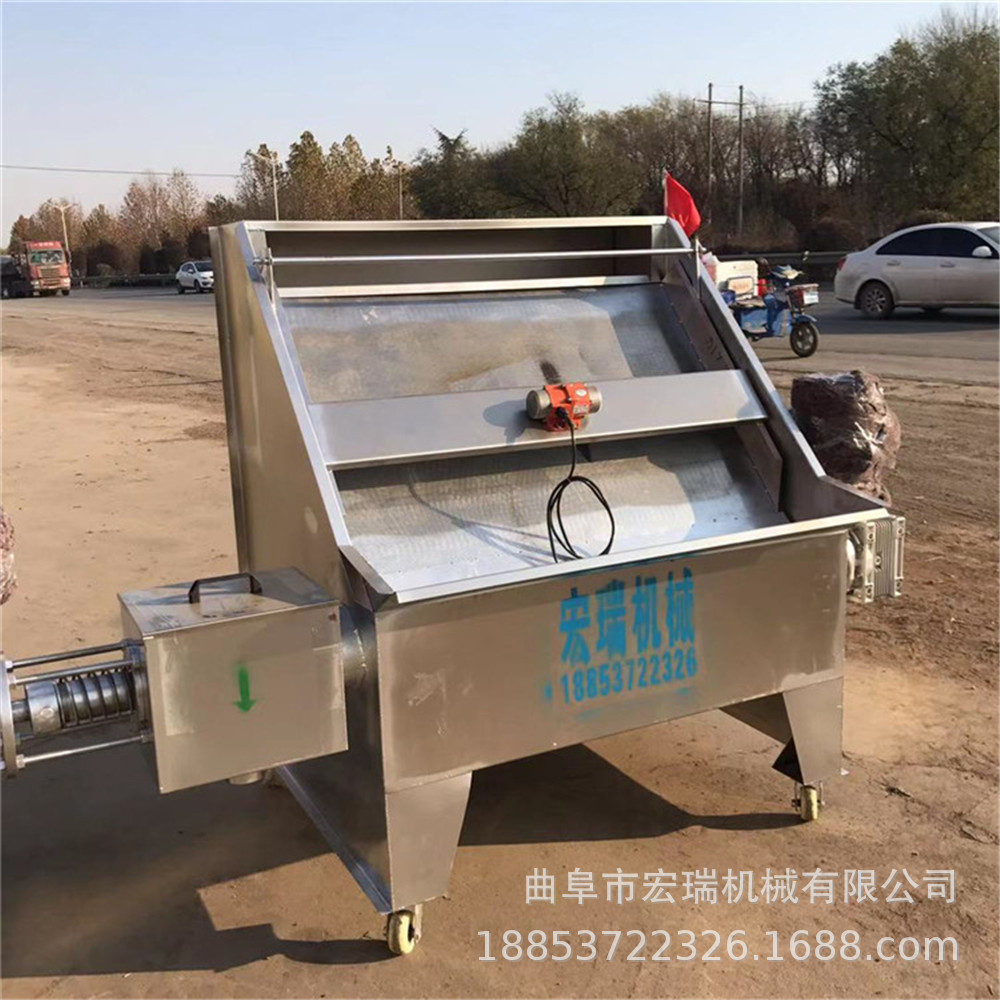 干湿分离挤压式脱水处理机 斜筛式鸡粪脱水机 抽猪粪的机器
