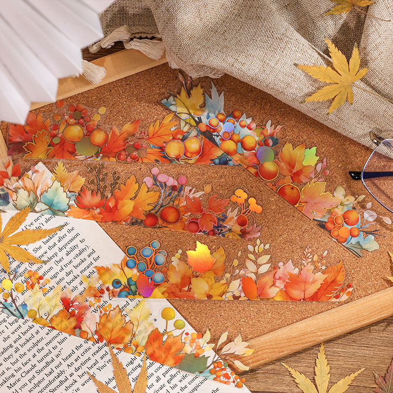 Impresión de otoño cuentas de mano pegatinas de mascotas impermeables pegatinas de tarjeta de fondo de teléfono celular pegatinas de niños pegatinas de material de tarjeta de mano pegatinas