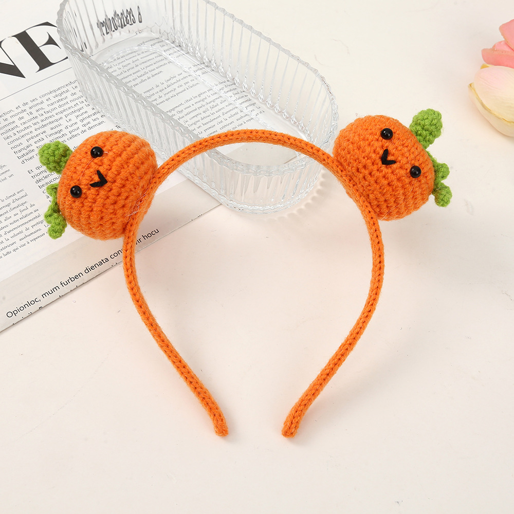 195g Weight Hair Band Hair Accessories Type 1 Piece Quantity Holiday, Festival Occasion yarn Material Halloween Festival Pumpkin, Snowman, Skull Pattern Women's Gender Cute Style Halloween Cute Women's Pumpkin Snowman Skull Yarn Hair Band 2