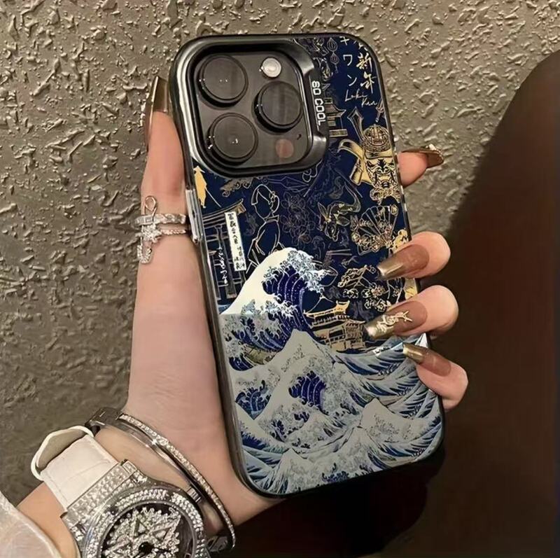 New Wave Wind and Sand Suitable for Iphone17 Mobile Phone Case Apple 16Promax/15 Anti-Fall 14Pro13 European and American New Wave Wind and Sand Suitable for Iphone17 Mobile Phone Case Apple 16Promax/15 Anti-Fall 14Pro13 European and American
