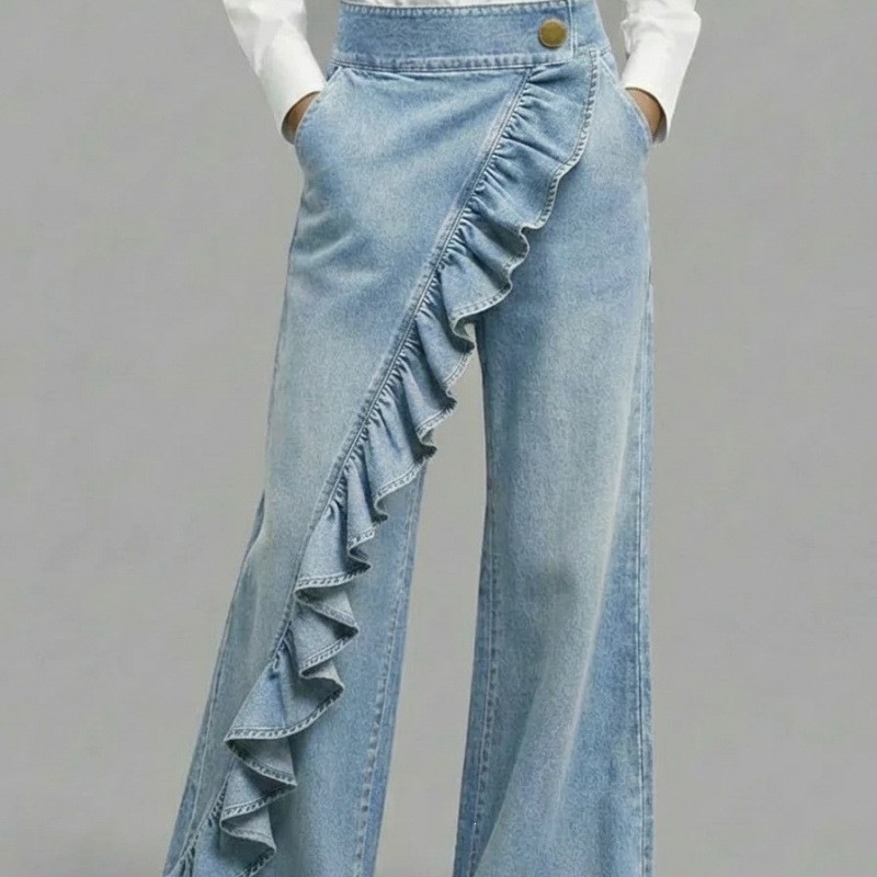 Jeans de Mezclilla de Tiro Medio para Mujer, Estilo Retro y Ligeramente Elásticos para Uso Casual image 8
