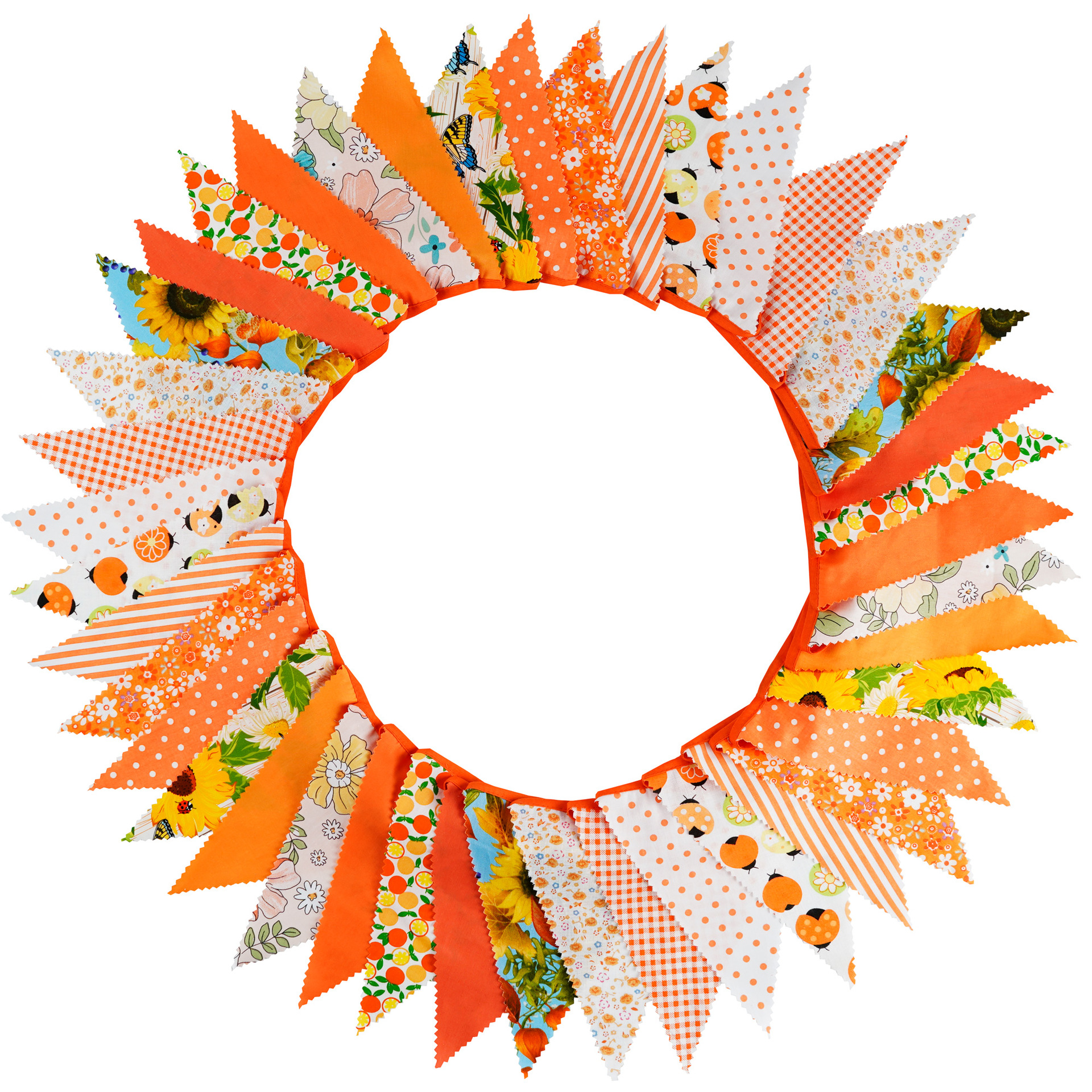 12 Meter 42 Stücke bunte Blumenwellen-Einzelschicht-Baumwolldreiecksflagge Geburtstagsflagge Fotohintergrund Western-Hochzeitsflagge_voghion.com
