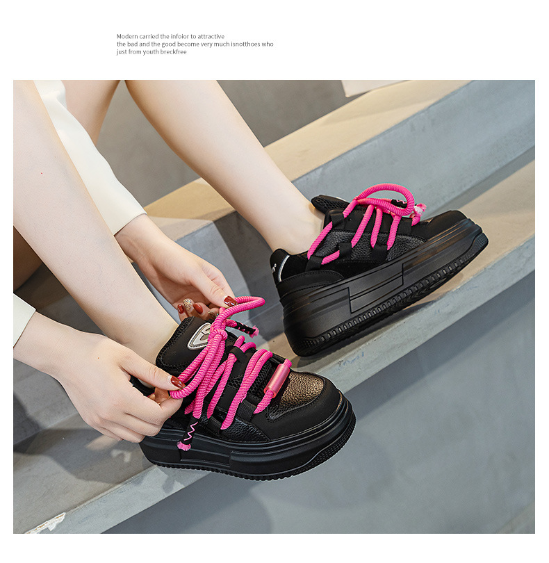 Damen Skateboard Sneaker Bunte Freizeitschuhe Mit Plateau_voghion.com