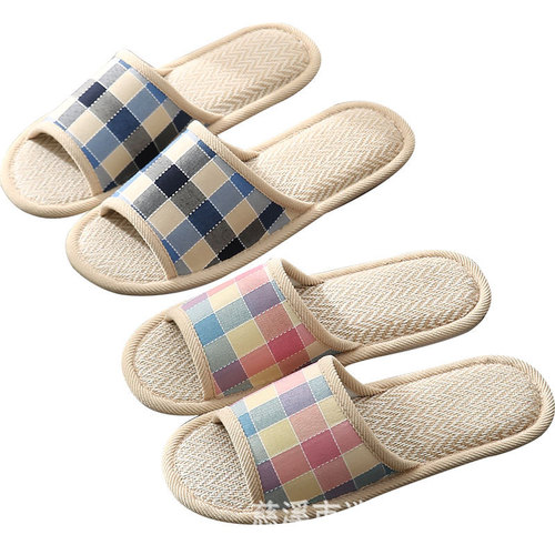 Home Interior Slippers Linen Spring Summer Autumn Winter Unisex Cotton Linen Fabric Home Use Wooden Floor Guest Slippers