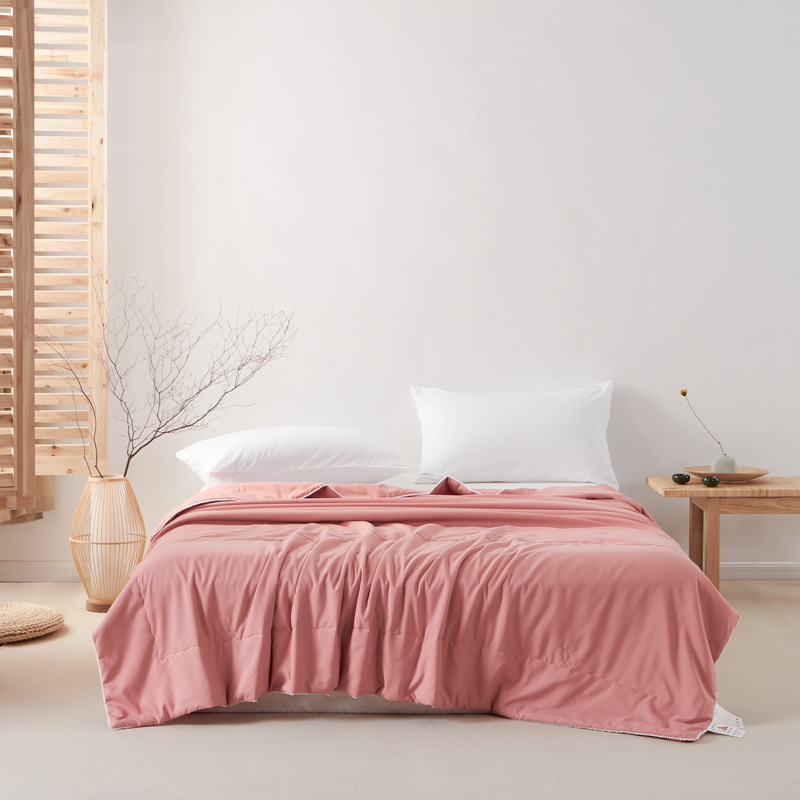 2021新品日式小花边纯色A类大豆纤维空调被单人双人素色夏凉被