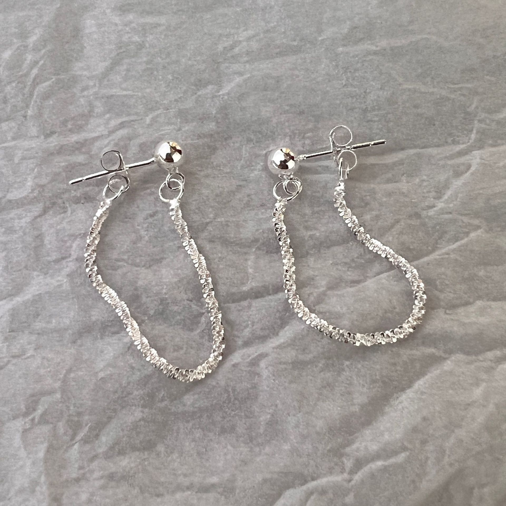 925 Sterling Silver Material Solid Color Pattern 1 Pair 925 Sterling Silver Solid Color Earrings
