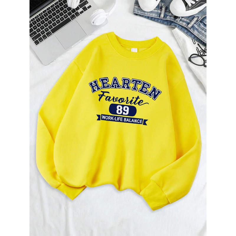 [Cross-Border European Code] Hearten Work-Life Balance Prints Sweatshirts