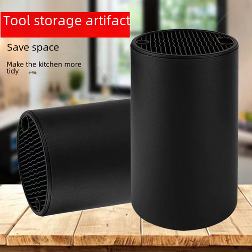Factory-made stainless steel knife holder storage tube with cutting board, creative freestanding knife rack for kitchen use