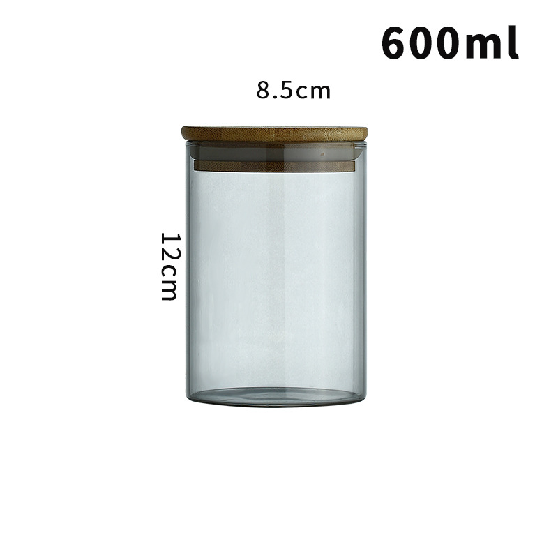 Botellas de vidrio negro transparente grandes y pequeñas para almacenar té, granos, especias y muestras de alimentos, frascos de almacenamiento sellados.