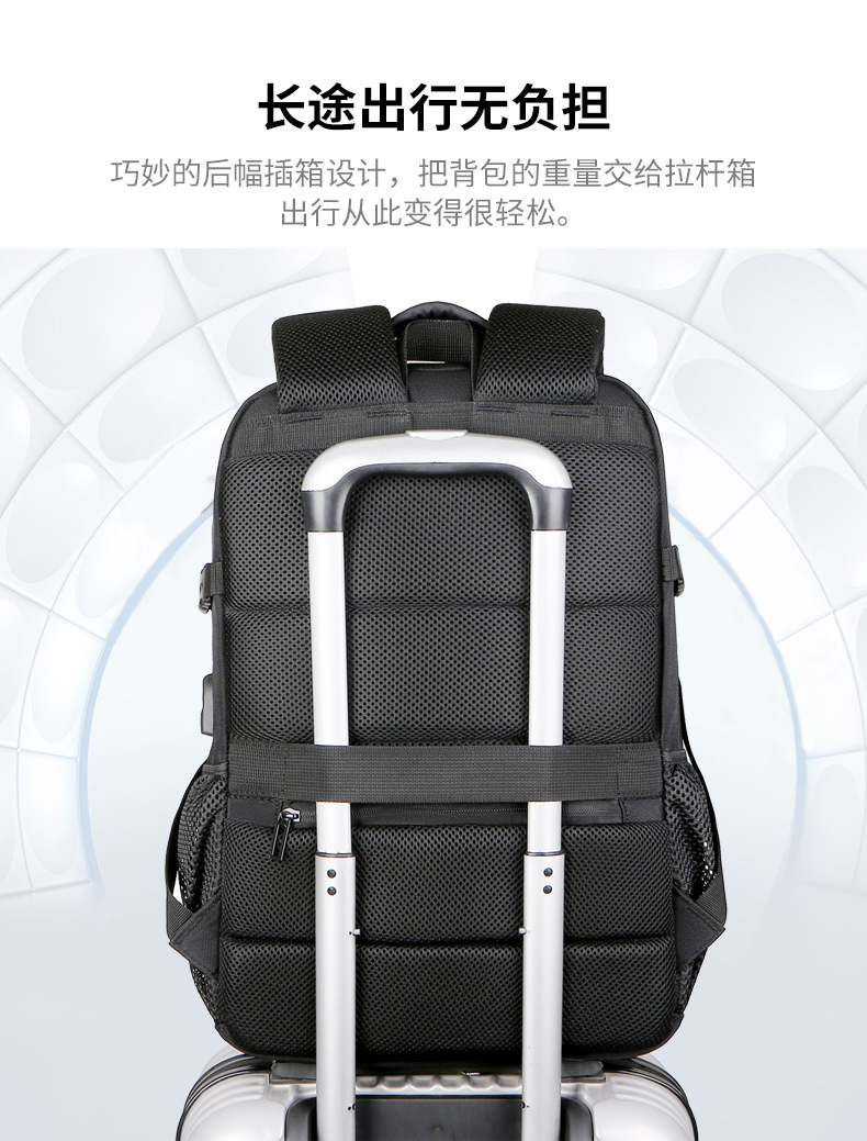 Student schoolbags, usb large-capacity backpacks, men's multi-pocket laptop bags, business commuting travel backpacks undefined
