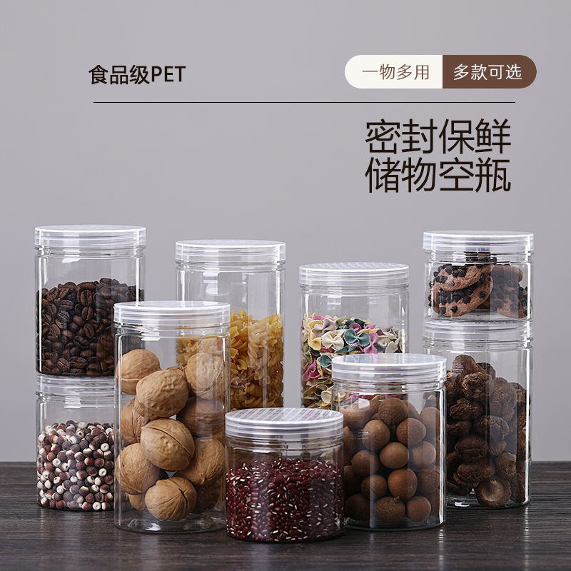 Transparent plastic storage system, bottle, 1 pieces, 10 pieces